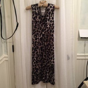 LEOPARD KNIT SHEATH, GREY & BLACK, career dressing